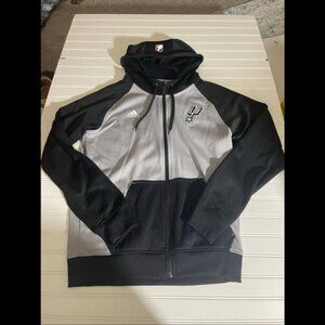 San Antonio Spurs Zip Up Jacket Adidas Men's Small NBA Gray Basketball 2014